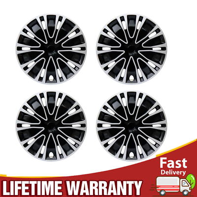 #ad 4X 15 Inch Black Wheel Covers Snap On Full Hub Caps Fit For R15 Tire amp; Steel Rim $34.55