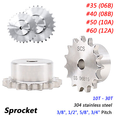 #ad Pitch 3 8quot; to 3 4quot; Stainless Steel Sprockets 10T 30T for #35 #60 Roller Chains $111.19