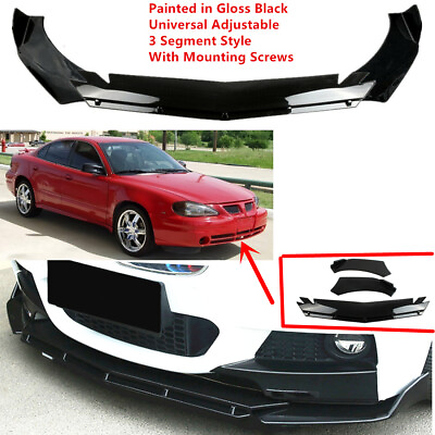 #ad Add on Universal For Pontiac Grand Am 1999 2005 Black Front Bumper Lip Splitter $55.99
