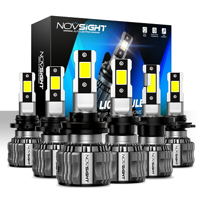 #ad NOVSIGHT 15000LM LED Headlight Bulbs Kit High Low Beam 6500k White Super Bright $17.09
