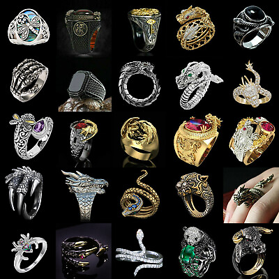 #ad Fashion Viking Dragon Rings Men Hip Hop Punk Jewelry Ring Gift Size 6 13 C $3.48