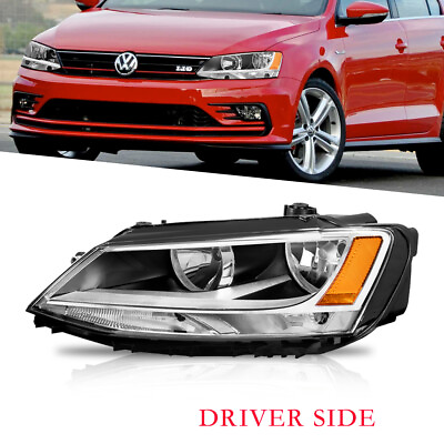 #ad Left Driver Side Clear Lens Headlights For 2011 2018 Volkswagen VW Jetta Sedan $64.89
