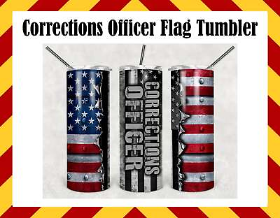 #ad Corrections Office Flag Stainless Steel Water Bottle Cup $49.86