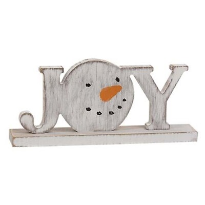 #ad Distressed Snowman Joy on Base Tabletop Sign $7.95
