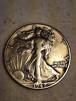 #ad Vintage 1942 Walking Liberty Silver Half Dollar Coin $30.00