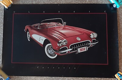 #ad Chevrolet Corvette 1959 Classic Corvette Vintage Collectible Poster C $20.00
