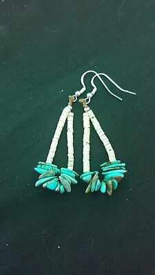 #ad Navajo Handcrafted Natural turquoise Earrings $20.00
