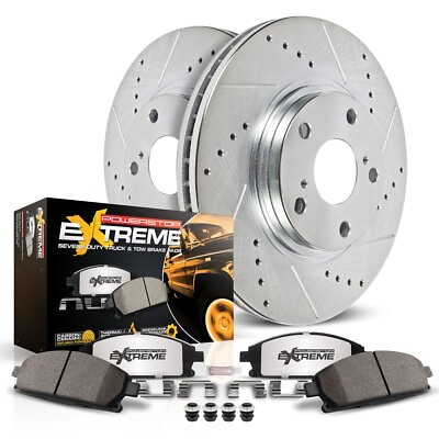 #ad K6293 36 Powerstop 2 Wheel Set Brake Disc and Pad Kits Rear for Land Rover 12 15 $207.09