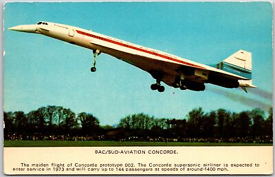 #ad Airplane BAC SUD Aviation Concorde Maiden Flight Prototype Supersonic Postcard $8.07