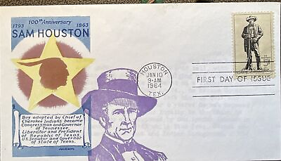 #ad Overseas Mailer 1242 Texas Sam Houston Lived with Cherokees $6.96