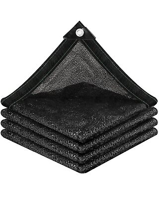 #ad 70% Sunblock Shade Cloth Net Black Resistant 10x20 Ft Garden Shade Mesh Tar... $40.27
