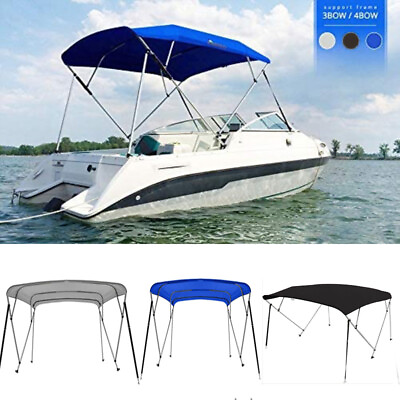 #ad BIMINI TOP 3 Bow Boat Cover Boot without frame For Boat Canopy Oxford Cloth Kit $80.99