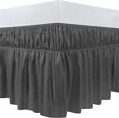 #ad Elastic Bed Ruffle Skirt with 16 Inches Drop Utopia Bedding $16.90