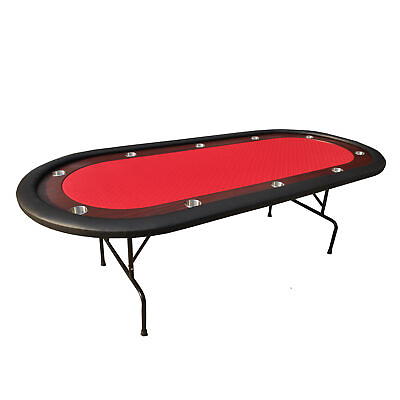 #ad IDS 96quot; Light Series Poker Table Red Speed Cloth Racetrack with Folding Legs $979.00