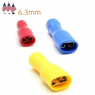 #ad 50 100PCS Electrical Wire Crimp Connector Fully Female Insulated Spade Terminals $6.99