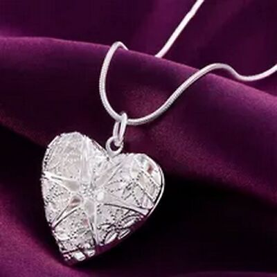 #ad Heart Pendant Chains Collars Necklace Women Jewelry Silver Colors Necklaces 1pc $9.99