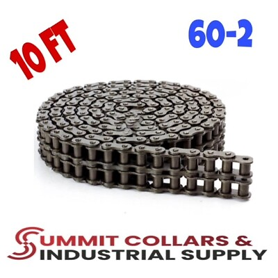#ad #60 2 Double Strand Duplex Roller Chain 10 Feet with 1 Connecting Link $72.00