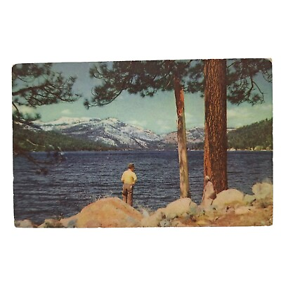 #ad Postcard Donner Lake Truckee California Union Oil Chrome Unposted $4.89