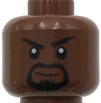 #ad Lego New Reddish Brown Minifigure Head Dual Sided Black Eyebrows Black Goatee $1.99