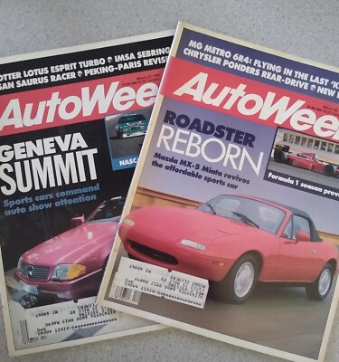 #ad VINTAGE AutoWeek Magazines 2 issues March 20 amp; 27 1989 $14.00