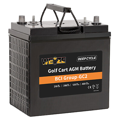 #ad #ad Weize Golf Cart Battery 6V 210ah BCI Group GC2 Deep Cycle AGM Scrubber Battery $239.99