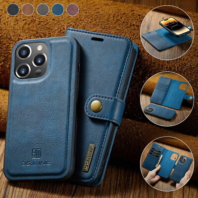 #ad 2 in 1 Removable Magnetic Leather Wallet Case Cover For iPhone amp; Samsung $14.96