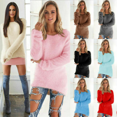 #ad Autumn Winter Women Long Sleeve Fluffy Teddy Bear Soft Pullover Jumper Sweater $22.88