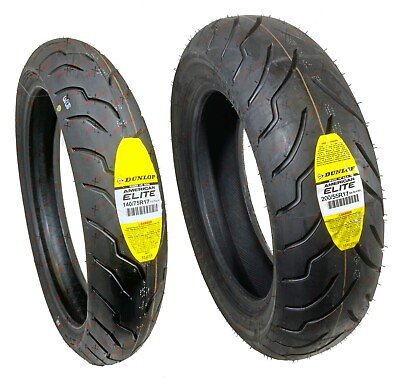 #ad Dunlop American Elite 140 75R17 200 55R17 Front Rear Tire Set Motorcycle Tires $477.46