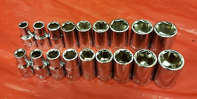 #ad CRAFTSMAN 18 pc 1 4quot; Drive SAE and Metric MM Shallow Socket Set 6pt $15.77