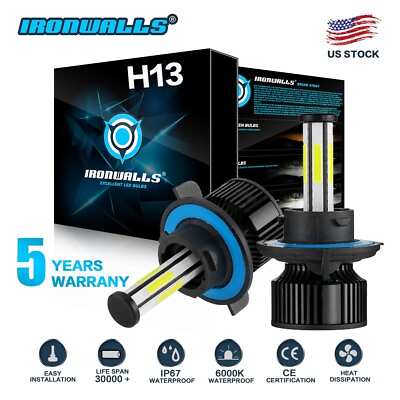 #ad H13 For Polaris General 1000 4 1000 9008 6 side LED Bulb High Low Beam Headlight $26.99