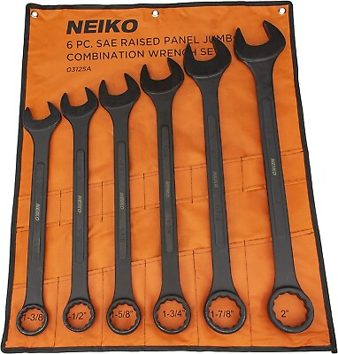 #ad 03125A Heavy Duty Wrench Set 6 Piece SAE 12 Pt Combination Box Ends $113.90