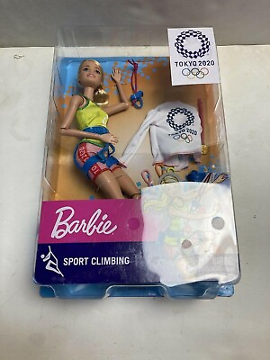 #ad Barbie Tokyo 2020 Olympics Games Sport Climber Doll w Gold Medal and Jacket D1 $40.50