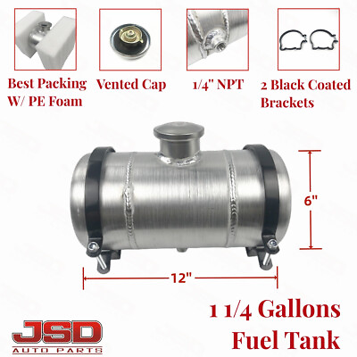 #ad ✨6 x 12#x27;#x27; 1 1 4 Gallons 1 4 NPT Round Spun Gas Tank Fuel Tank Universal For Bike $85.71