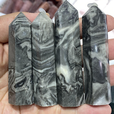 #ad 70g Natural Picasso Crystal Quartz Obelisk Tower Wands Point Reiki Healing 1pc $10.32