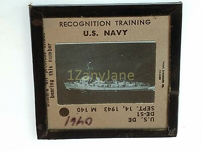 #ad 0461 PHOTO GLASS SLIDE PLANE SHIP Military US DE DE 1 1943 M 140 $4.95