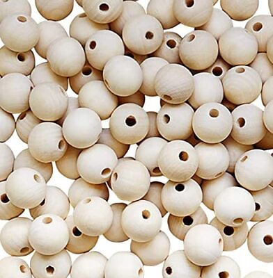 #ad 100 Pcs 16mm Round Wood Spacer Beads for DIY Jewelry Making Finding Charms $12.00