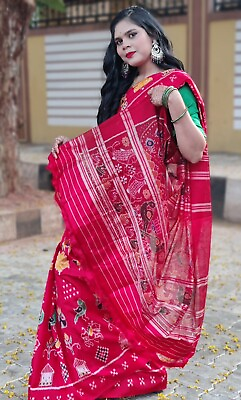 #ad Nuapatana khandua wedding silk pata saree for women#x27;s odisha handloom silk sar $599.00