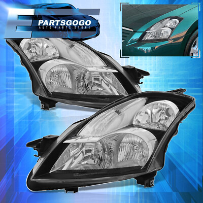 #ad For 07 09 Nissan Altima Sedan 4DR Black Clear Replacement Headlights Lamps Pair $103.99