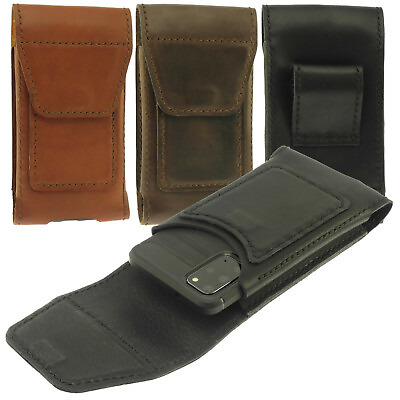 #ad DACO VERTICAL HAND SEWN OF GENUINE LEATHER WAIST POUCH CASE COVER FOR PHONES $46.90