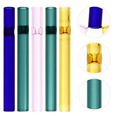 #ad 10pcs 100MM Reusable Glass Tube Filter Smoking One Hitter Rolling Mouthpiece $12.59