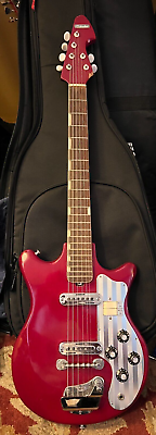 #ad Rare Vintage 1960#x27;s Teisco Silvertone 759 1435 Electric Guitar Red $599.99