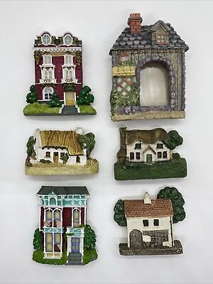 #ad 6 Refrigerator Magnets Homes Houses Cottage Townhouse Townhome Multicolored $6.05