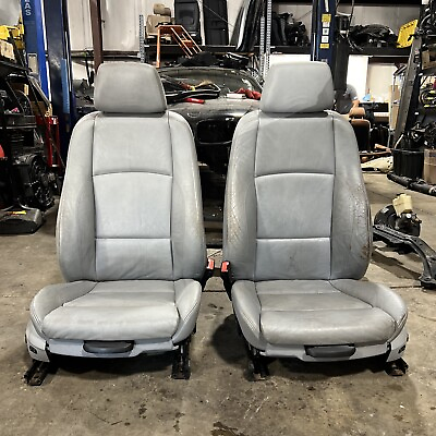 #ad ☑️ 2008 2013 BMW E82 1 Series Coupe Leather Front Sport Seat Pair Grey OEM $255.55