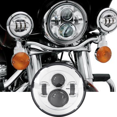 #ad DOT 7 inch Motorcycle Round LED Headlight Hi Lo Beam Fit for Harley Glide $28.06