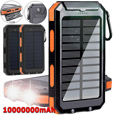 #ad #ad 2024 Super 10000000mAh USB Portable Charger Solar Power Bank For Cell Phone $17.85
