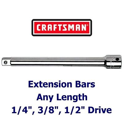 #ad Craftsman Socket Extension 1 4quot; 3 8quot; or 1 2quot; in. Drive Bar Any Size NEW $6.22