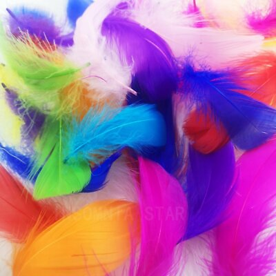 #ad 100 pcs Natural Goose Feathers 8 12 Cm Swan Plume DIY Carnival Decoration Craft $1.99