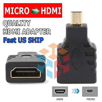 #ad HDMI Type A Female to Micro HDMI Type D Male Plated Adapter Converter Connector $4.99