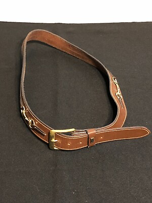 #ad Tailored Sportsman Genuine Leather Equestrian Fit Gold Tone Buckle Horsebit $49.00