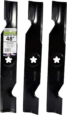 #ad 3 Blade Set for Many 48 in. Cut Craftsman Husqvarna Poulan Mowers Replaces $37.79